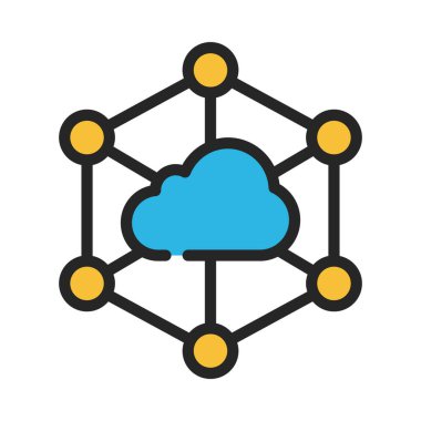 Bulut Ağı Simgesi, Vektör İllüstrasyonu