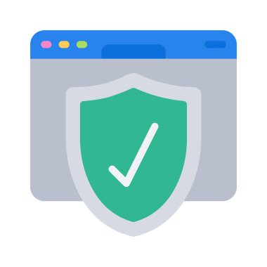 Web Sitesi Güvenlik simgesi, vektör illüstrasyonu