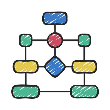 Çalışma akışı düz simgesi, vektör illüstrasyonu 