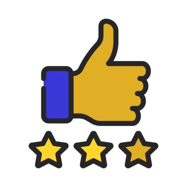 Yıldızların ikon vektör çizimi ile geri bildirim derecesi 