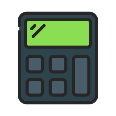 hesap makinesi düz simgesi, vektör, illüstrasyon