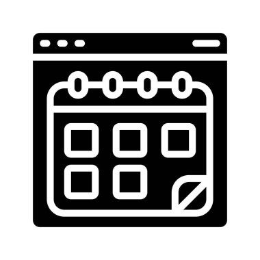  Vektör illüstrasyonu, takvim web simgesi 