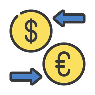 Para Birimi Değişimi Web simgesi vektör çizimi