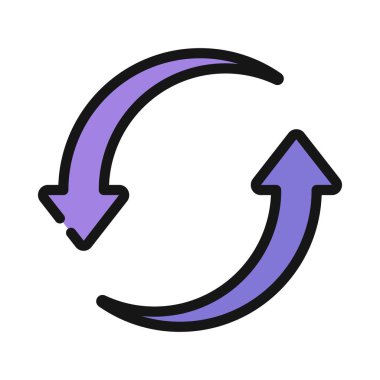 Döngü Okları simgesi beyaz arkaplanda izole edildi. vektör.