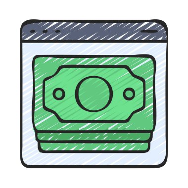 Para simgesi, vektör illüstrasyonu basit tasarım