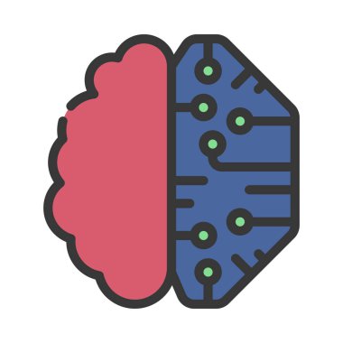 Makine Öğrenme simgesi, vektör illüstrasyonu                   