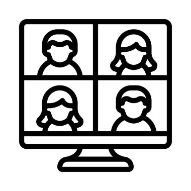 Video Çağrısı Web simgesi vektör çizimi