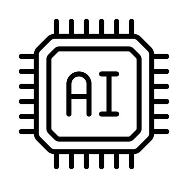 Yapay Zeka simgesi. beyaz arkaplanda izole edilmiş web tasarımı için ana vektör simgesi          