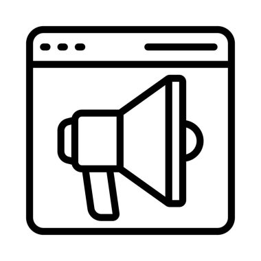 Web sitesi pazarlama simgesi, vektör illüstrasyonu basit tasarım