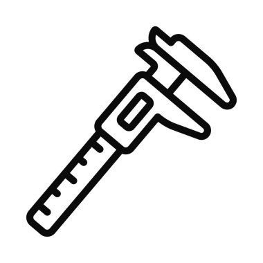 Calliper Ölçüm Aracı düz simgesi, vektör illüstrasyonu 