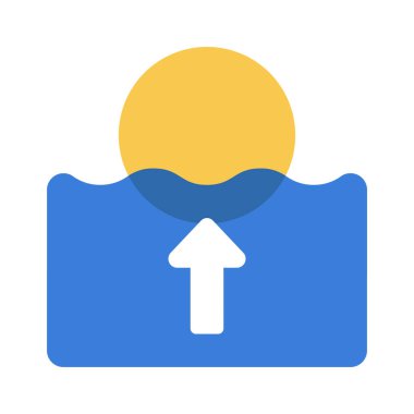 Yüzdürme Kuvveti düz simgesi, vektör illüstrasyonu 