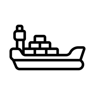Kargo Teknesi düz simgesi, vektör illüstrasyonu 