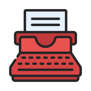 Daktilo web simgesi vektör illüstrasyonu