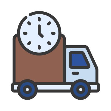 dağıtım kamyonu ikonu vektör çizimi