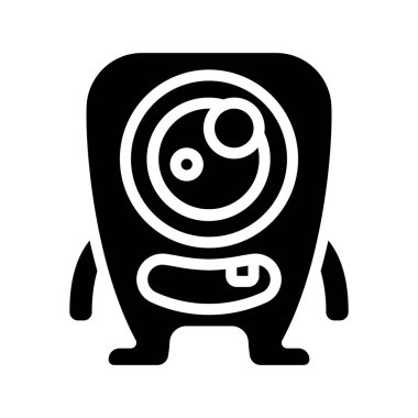 Beyaz arkaplanda canavar tasarımı vektör çizimi 