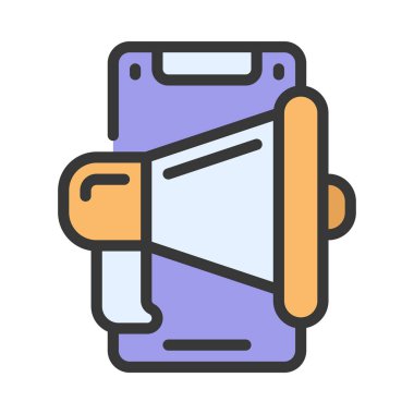 Mobil Pazarlama Web simgesi, vektör illüstrasyonu                    