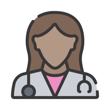Kadın doktor ikon vektör illüstrasyonu