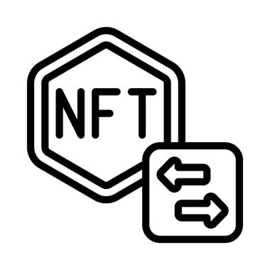 NFT Ticari düz simge, vektör illüstrasyonu 