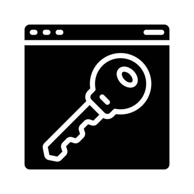 anahtar yassı simge. Beyaz arkaplanda izole edilmiş basit vektör illüstrasyonu.