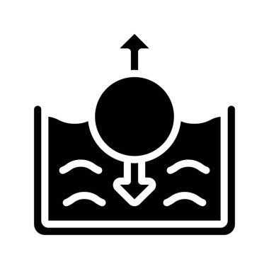 Yüzen düz simge, vektör illüstrasyonu 