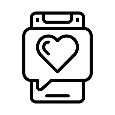 Aşk İleti simgesi, vektör illüstrasyonu 