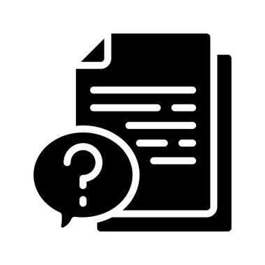 Soru Belgesi simgesi, vektör illüstrasyonu  