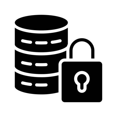 Kilitli Veritabanı ikon vektör çizimi 