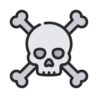 kafatası ve kemik simgesi, satır tasarımı