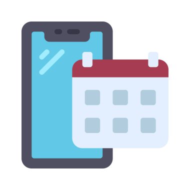 Akıllı Telefon Takvim simgesi, vektör illüstrasyonu 