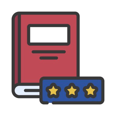 Kitap İnceleme simgesi, vektör illüstrasyonu