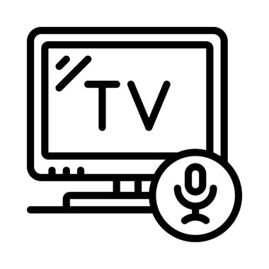 TV ekran simgesi, vektör illüstrasyonu basit tasarım