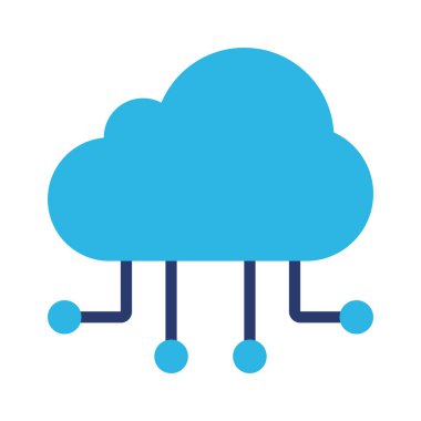 Bulut Hesaplama Kabloları Simgesi, Vektör İllüstrasyonu