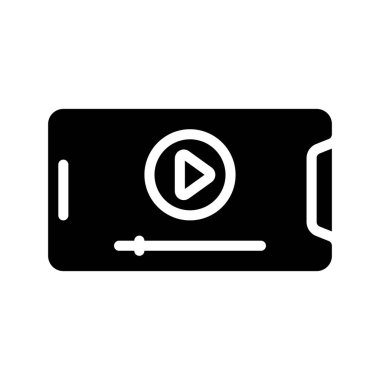 Video oynatıcı ikon vektör illüstrasyonu