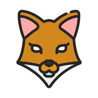 fox düz simgesi, vektör illüstrasyonu 