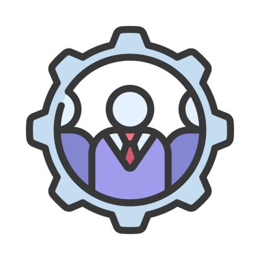 İnsan Kaynakları Web simgesi vektör illüstrasyonu