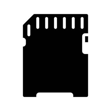 Beyaz arkaplanda SD kart simgesi, vektör illüstrasyonu