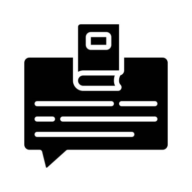 Kitap İleti simgesi, vektör illüstrasyonu