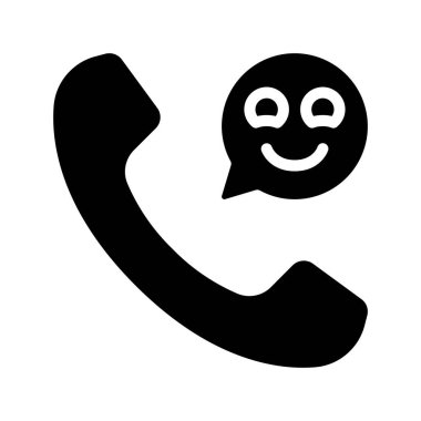 Mutlu Telefon Çağrısı ikon illüstrasyon kavramı 