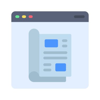 Dergi düz simgesi, vektör illüstrasyonu 