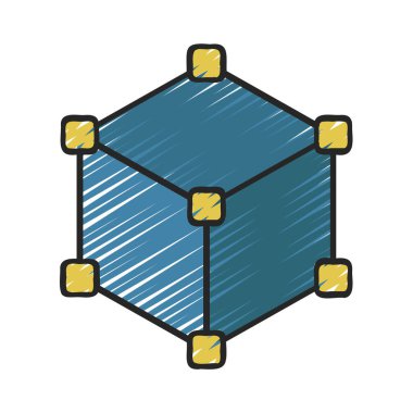 Küp Çapa Noktaları simgesi, vektör illüstrasyonu basit tasarım