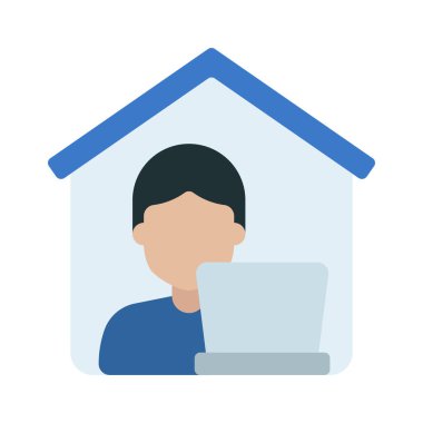 Evden Çalışma kavramı, vektör illüstrasyonu