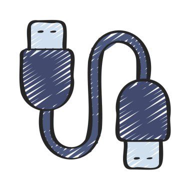 USB kablo simgesi. özet kablo vektörü simgesi 