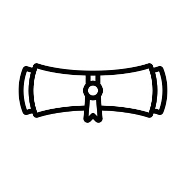 Diploma Yuvarlak düz simge, vektör illüstrasyonu 