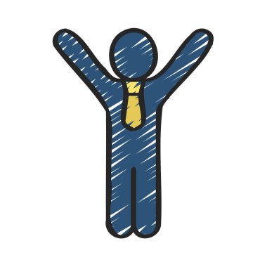 Happy Person düz simgesi, vektör illüstrasyonu 