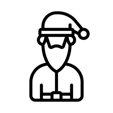 Şapka ikonu vektör illüstrasyonunda Noel Baba