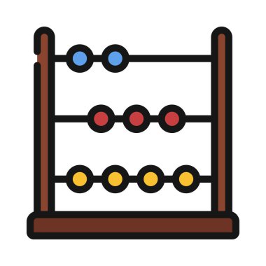 Matematik Abacas web simgesi vektör çizimi