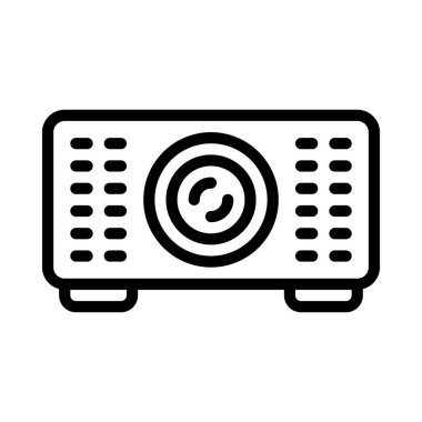 Projektör web simgesi düz tasarım, vektör illüstrasyonu