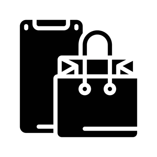 Mobile Shopping Illustration Vectorielle Icône Web — Image vectorielle