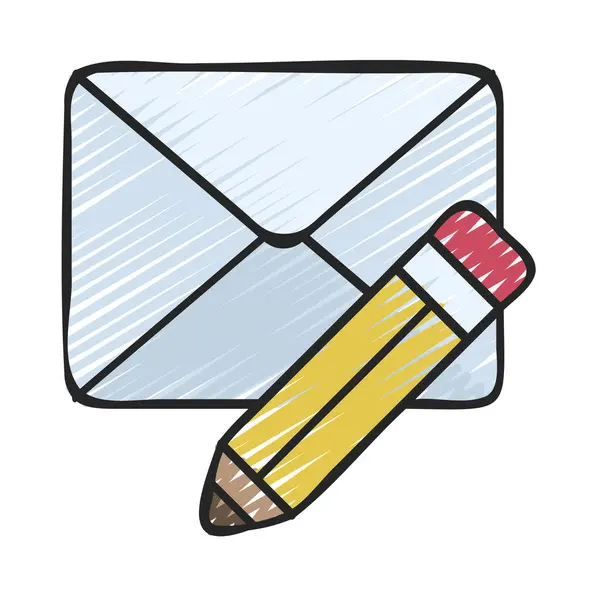 Modifier Email Icône Isolée Sur Fond Blanc — Image vectorielle
