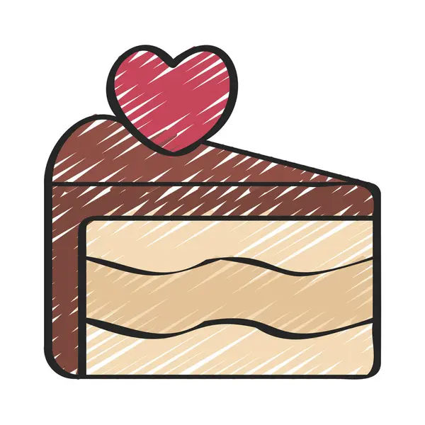 Cake Sice Ikon Vektor Illustration Bakgrund — Stock vektor